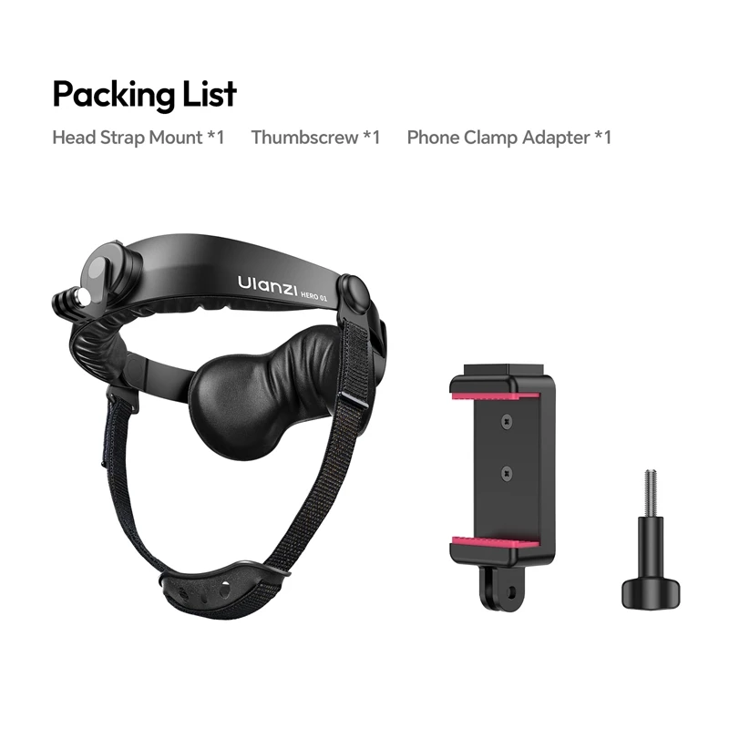 Ulanzi CM029 01 Kopfbandhalterung für Action-Kameras Smartphones für DJI für GoPro Kopfbandhalterung für Radfahren Wandern