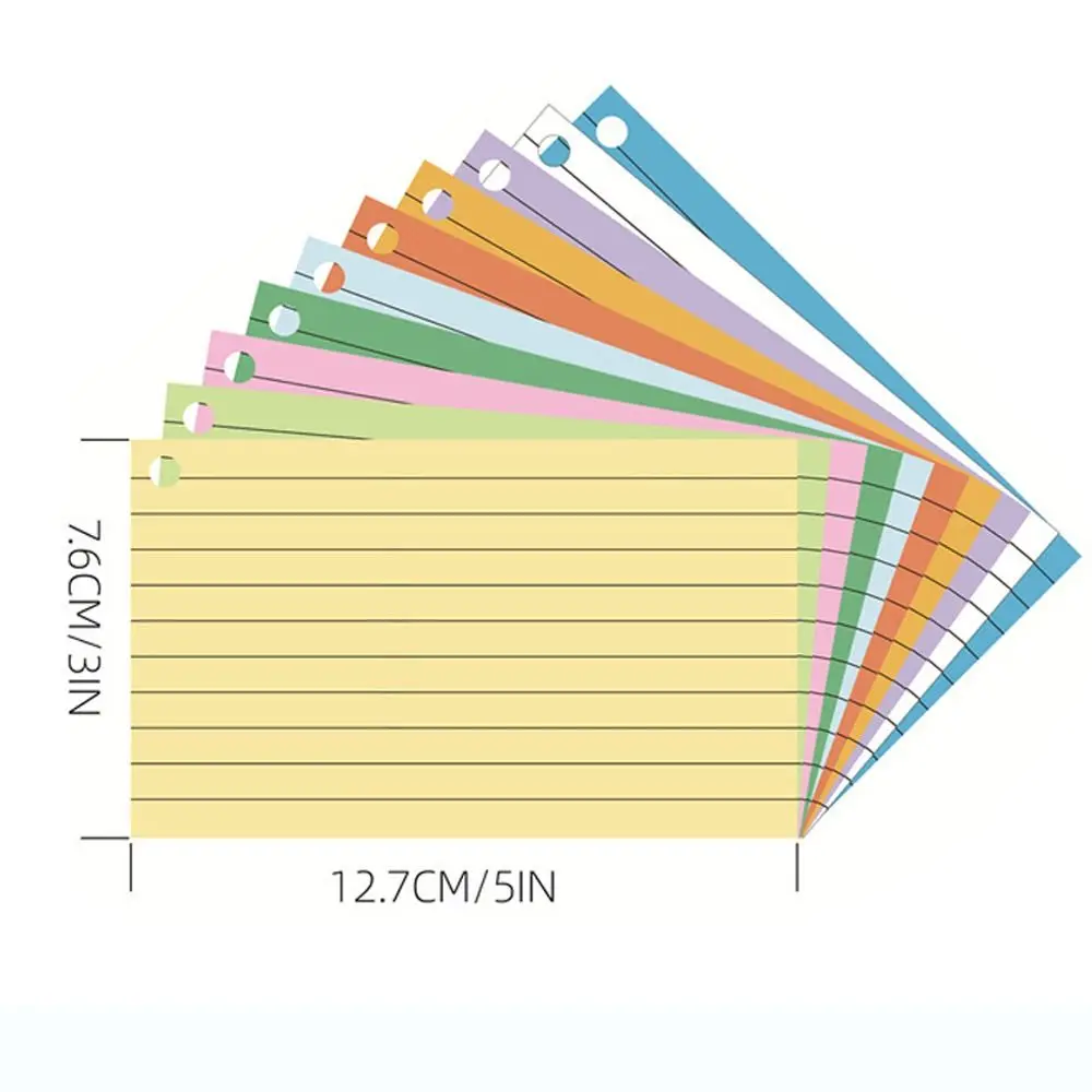 50Pcs Binder Horizontal Line Memo Book Loose-Leaf Index Cards Flash Cards Small Revision Cards for Study Office NotePads