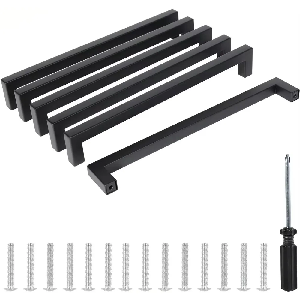 224mm Black Stainless Steel Kitchen Door Cabinet Handle Pull Knob Cabinet Knobs Wardrobe Furniture Cupboard Drawer Handle