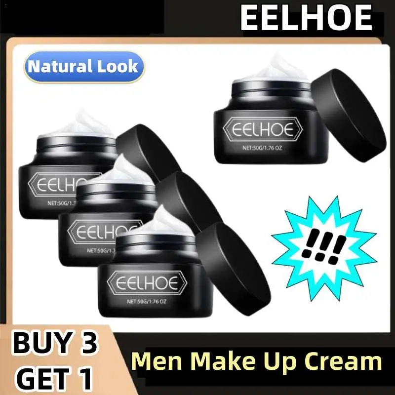 

4Pcs Men Make Up Cream Brightening Acne Dark Spots Scars Concealer Invisible Pores Oil Control Moisturizing Refreshing Cream