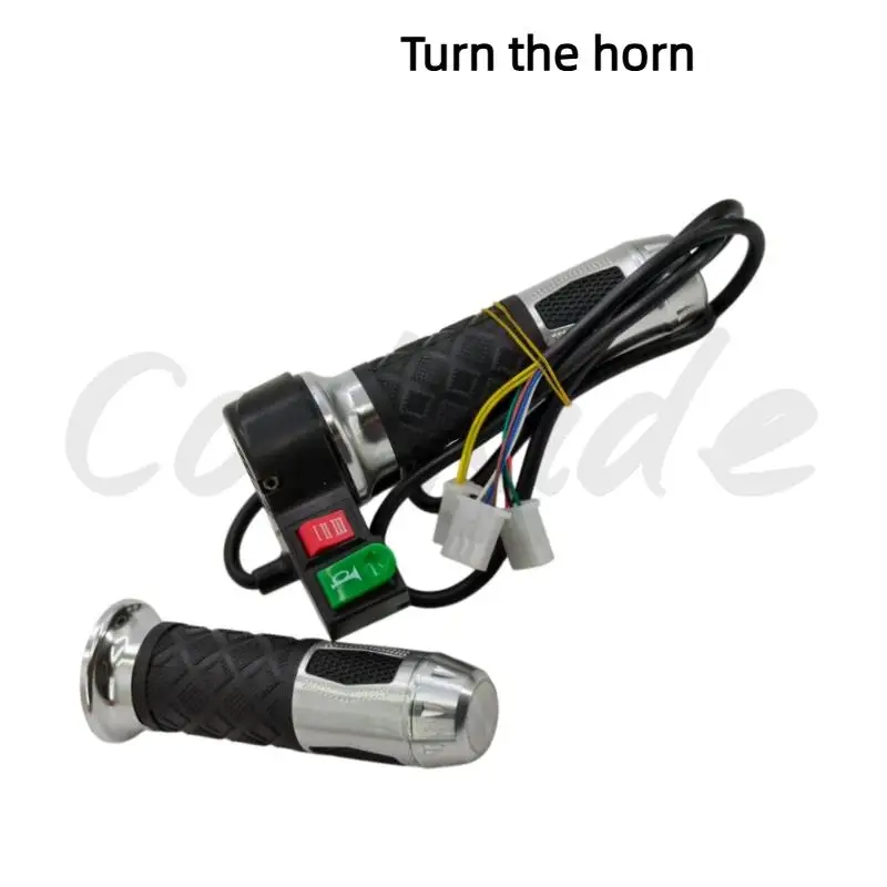 

Black three speed handle integrated horn compatible with multiple lightweight electric bicycles/folding bikes