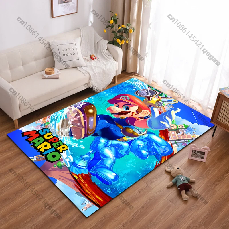 15 Sizes Super Mario Bros Movie Game Pattern Rug for Living Room Area Carpet Bathroom Mat Creative Doormat Bedroom Mat Home