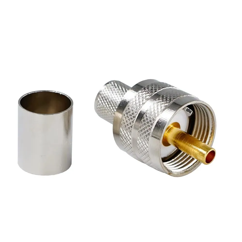 

10pcs PL259 UHF male Plug RF Coaxial connector crimp for RG8 LMR400 RG213 RG165 RG214 RG393 Pigtail cable