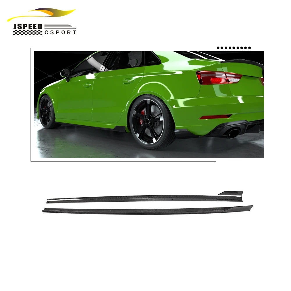 

Подходит для Audi S3 RS3 седан, 4-дверные боковые горки RS3 из углеродного волокна с 2014–2019 гг.