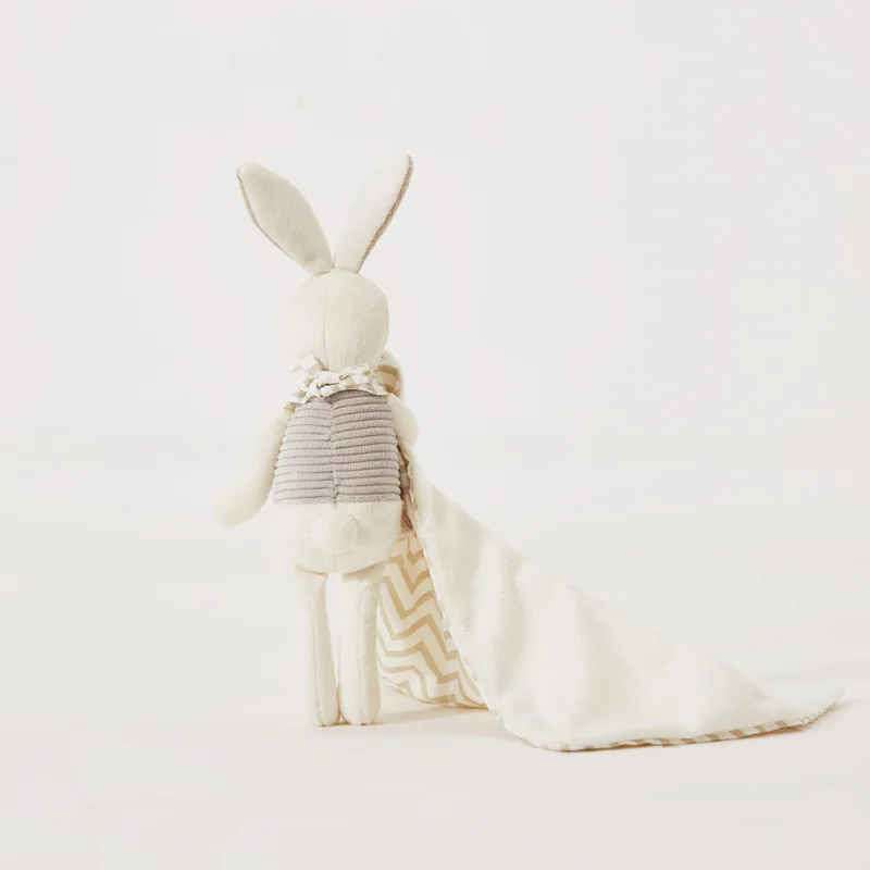 Softbunny Bunny Security Blanket Soft Chewable Plush Stuffed Comfort Toy Sleep Companion Rabbit Plush Doll Indoor Relaxation