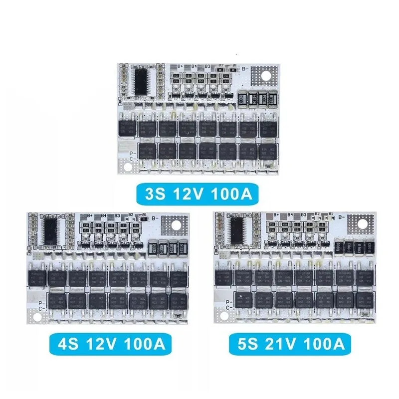 3/4/5 String 3S BMS 12V Lithium Battery 100A Polymer L Iron Phosphate Protection Board with Balance