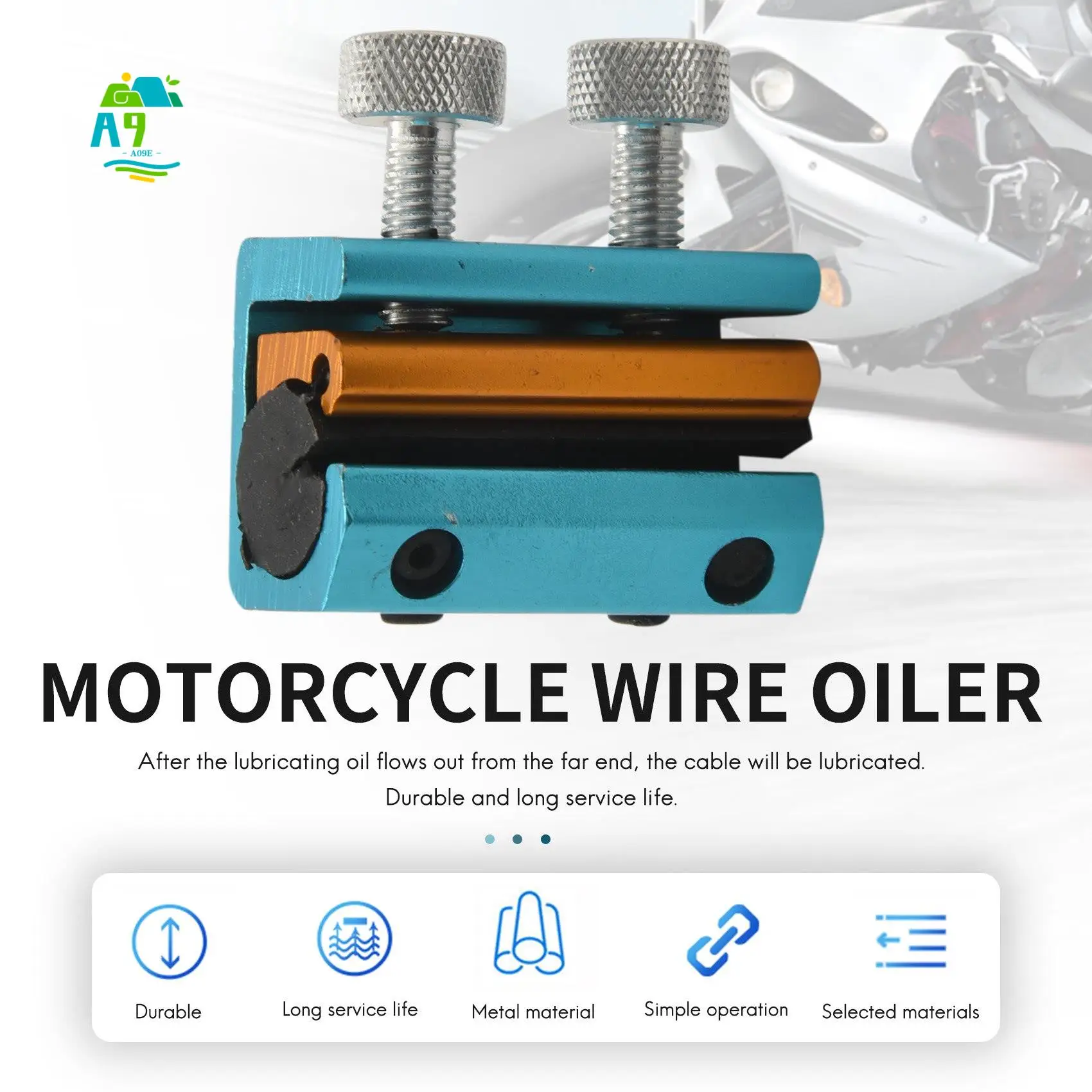 

A09E-Motorcycle Aluminium Cable Lube Tool Cable Lubrication Wire Oiler Motorbike Brake Line Cable Refueling Lubrication