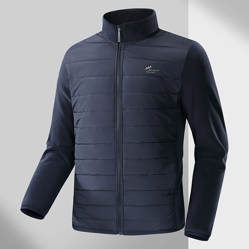 

Высококачественная зимняя шерстяная теплая уличная куртка с длинными рукавами для мужчин, облегающие повседневные топы, утепленная модная элегантная одежда с карманами