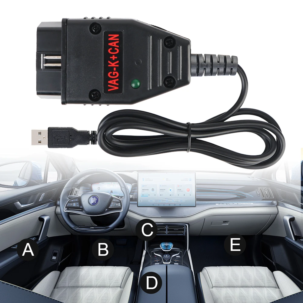 Con cable de Chip FT232RL PIC18F25K80, herramientas de diagnóstico OBD2 para VW/AUDI Commander 1,4 OBDII Scanner VAG K + CAN, accesorios para coche