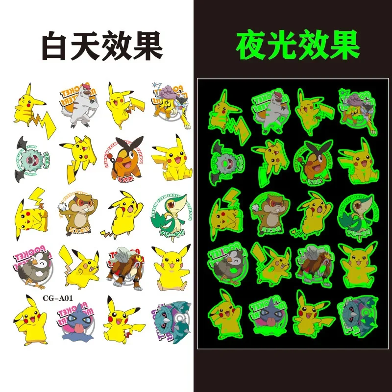 Pokemon Tattoo Stickers Party Decorations DIY Cosplay Cute Cartoon Pikachu Sticker Kids Birthday Gifts Kawaii Anime Figure Toys