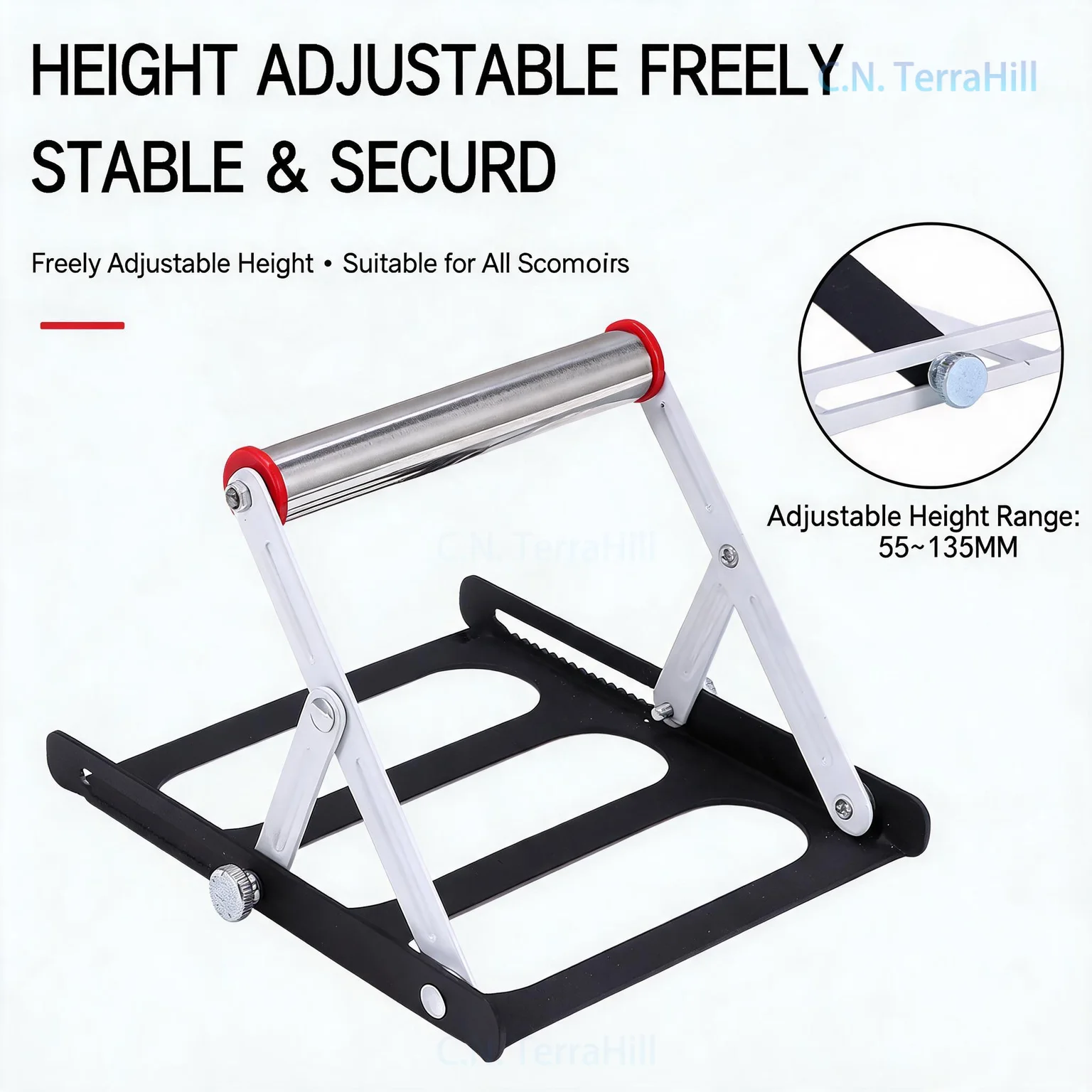 Adjustable Height Cutting Machine Support Stand, Long Material Roller Support Bracket, Foldable Drop Feed Auxiliary Tool for