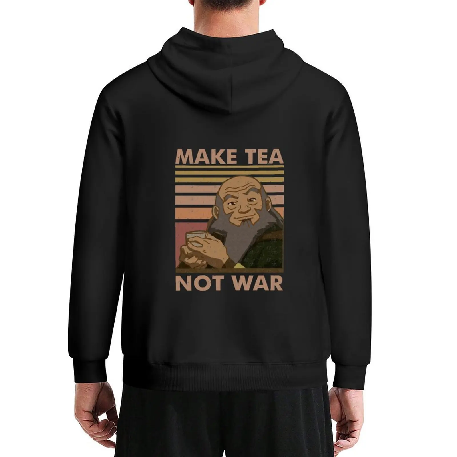 

Make Tea NOT WAR Distressed Hoodie aesthetic clothing japanese style korean style clothes men's sweat-shirt set mens hoodie