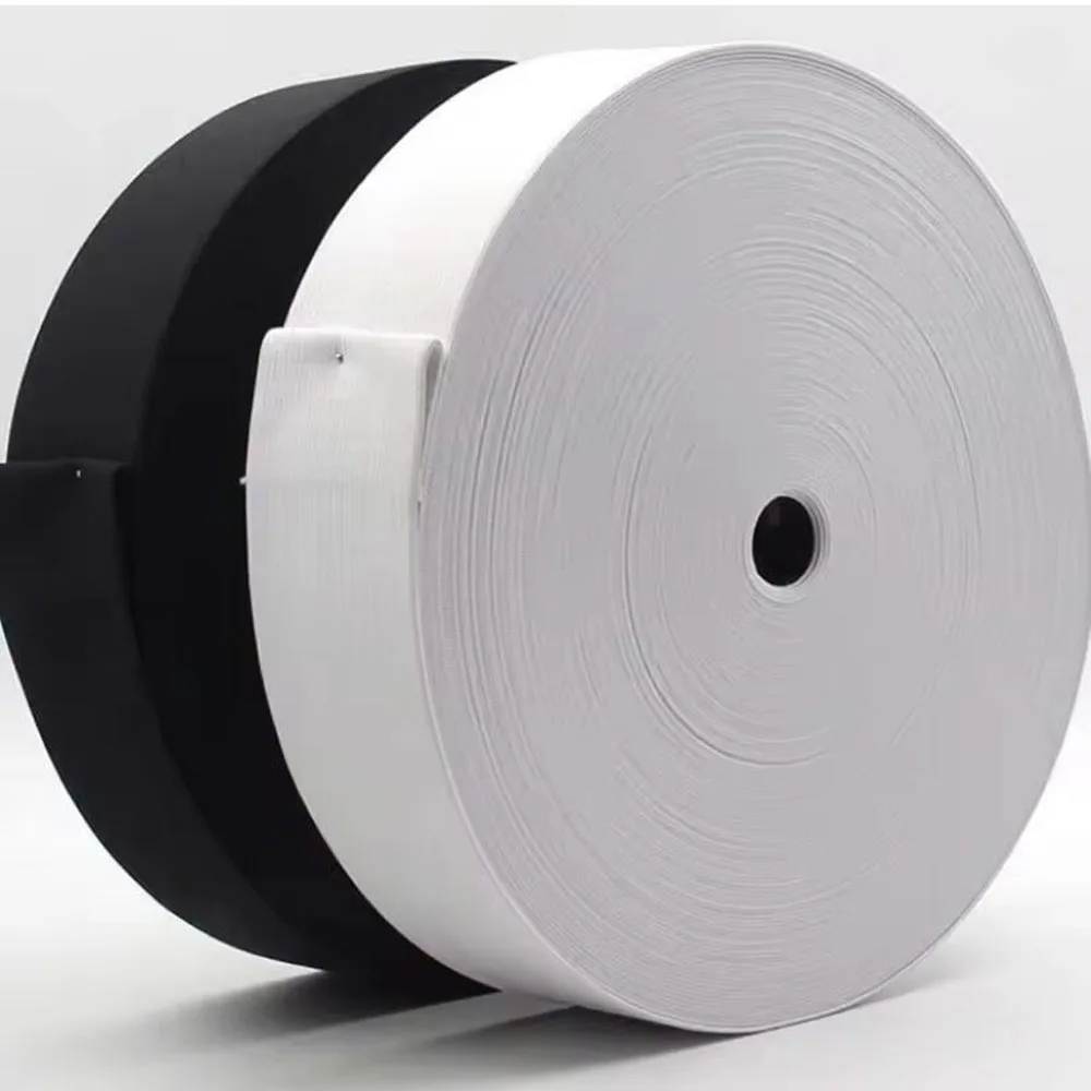 4~8Meter 20mm/25mm/30mm/35mm/40mm/45mm/50mm Black White Nylon Highest Elastic Bands Garment Trousers Sewing Accessories
