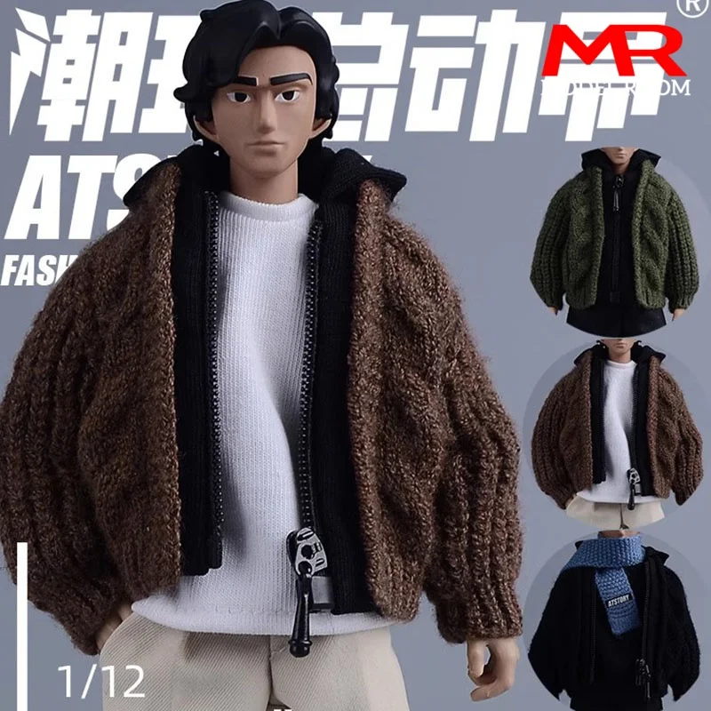 

ATStory масштаб 1/12 Asi 3.0 BJD вязаный свитер куртка с капюшоном пальто модель одежды подходит для 6 дюймов мужской солдат фигурку тела куклы