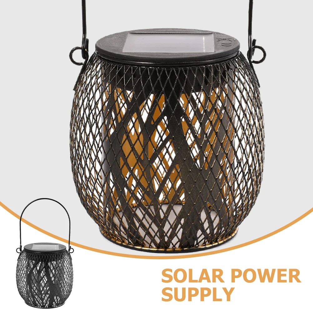 

Solar Garden Light Outdoor Vintage Hanging Lanterns Waterproof Iron Solar Powered LED Decorative Yard Lights L Scene