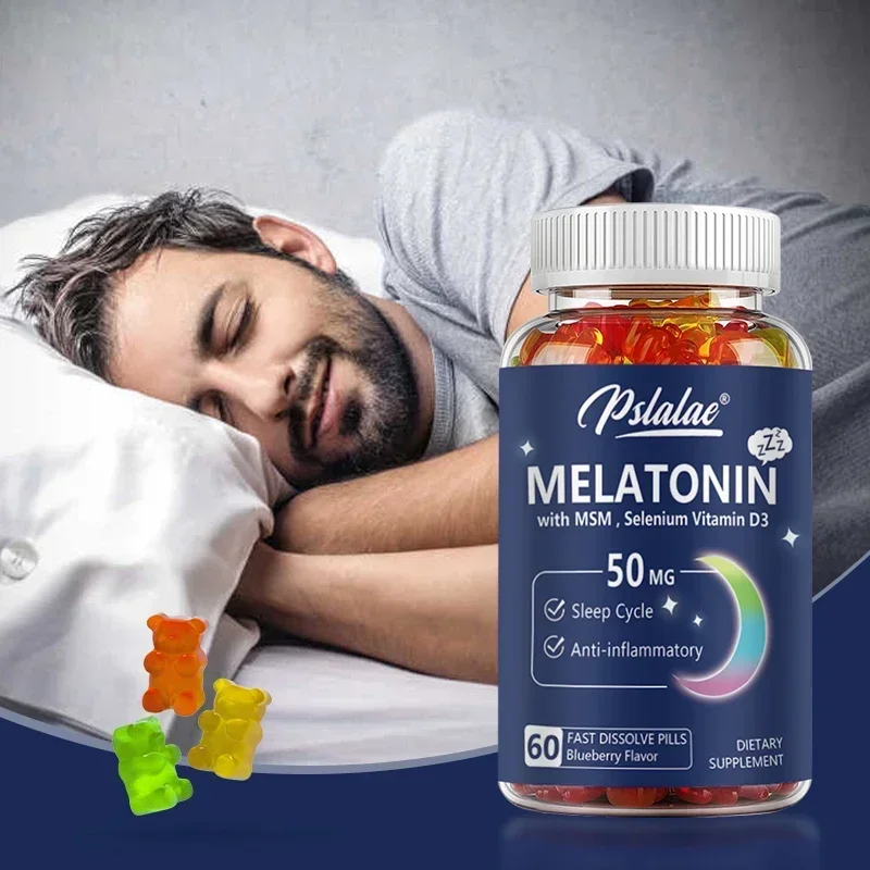 Melatonin Gummies 50 Mg - Helps Support Deep Sleep, Sleep Vitamin, Promotes Falling Asleep Quickly