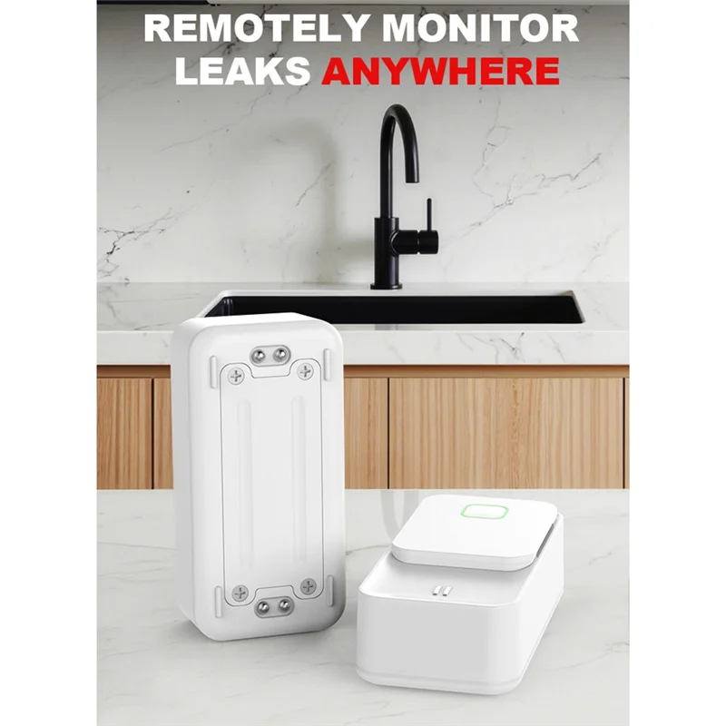 AAAEL-Tuya Wifi Smart Water Leak Sensor 90Db Dual-Sided Leak Alarm Water Level Monitoring Remote Control Smart Home Device