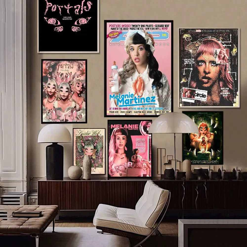 Popular Music Singer M-Melanie Martinez DIY Sticky Poster Fancy Wall Sticker for Living Room Bar Decoration Wall Decor