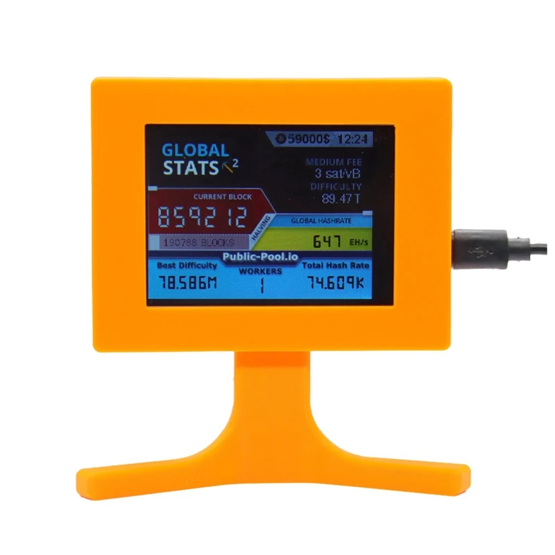 T61C_Nerdminer V2 56kh/S 2.8 Inch LCD Display orange
