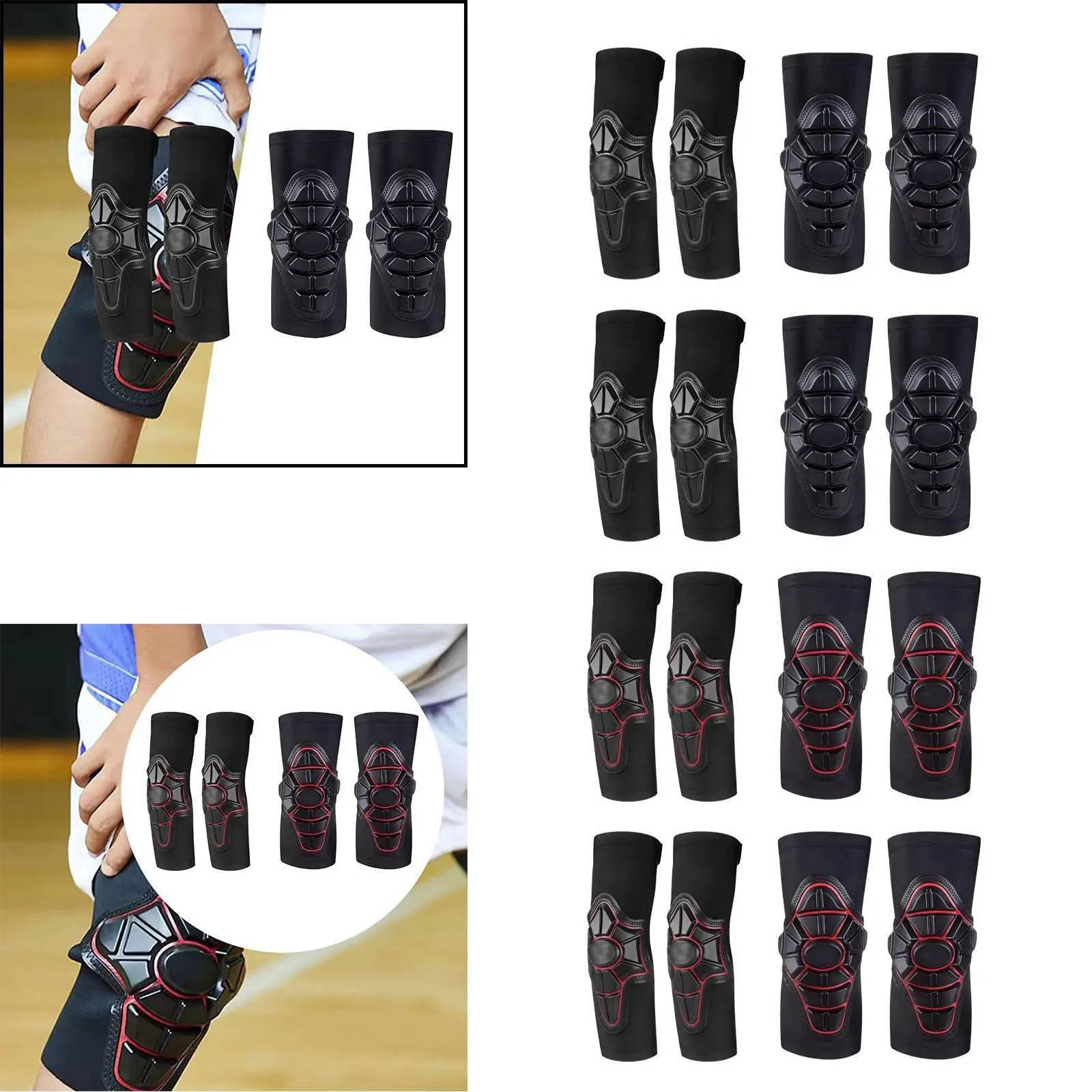 Kids Knee Pads Elbow Pads Soft Shockproof Anti Slip Knee Brace Support Guards for Girls Boys Children Skating Inline Volleyball