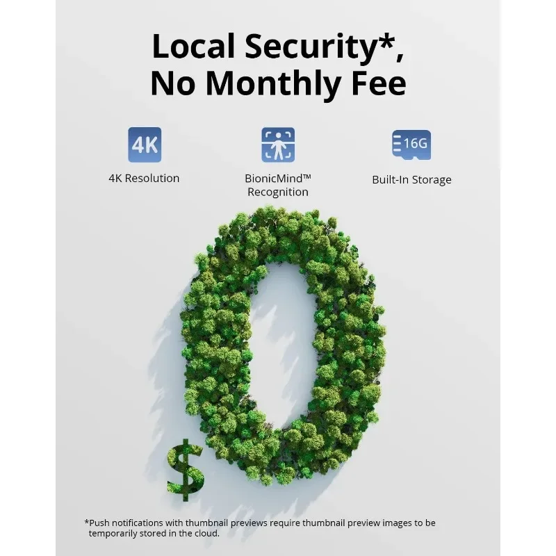 Security Camera Outdoor Wireless, 4K with Integrated Solar Panel, Face Recognition AI, Expandable Local Storage, Spotlight