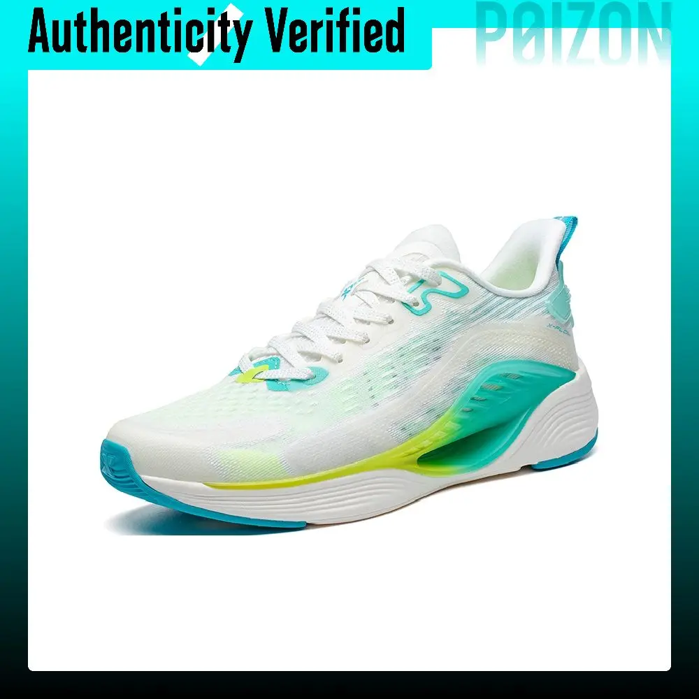 XTEP Qing Feng 5.0 X FLOW Cushioning Breathable Low top Long Distance Running Shoes Men's White Green 878119110028//