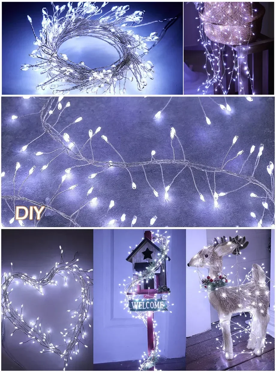 3/6M USB Powered Remote Control Fairy Lights for Wedding Christmas Party Garden Decoration Firecracker String LED Lights