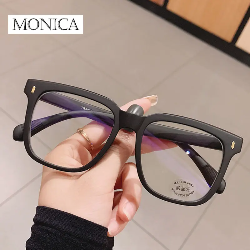 Oversized Myopia Glasses Women Men Big Frame Blue Light Blocking Eyewear Shortsight Diopter Lens  Luxury Prescription Eyeglasses