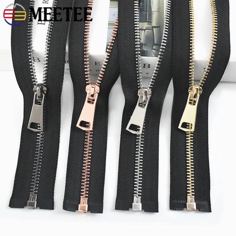 

10Pcs Meetee 5# Metal Zipper 15-80cm Close/Open-End Zip Auto Lock Zips for Sewing Bag Closure Zippers Repair Kit DIY Accessories