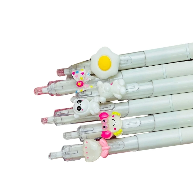 6Pcs Retractable Gel Pen Gel Pen 0.5mm Tip, Smooth to Write Refillable Gel Pen