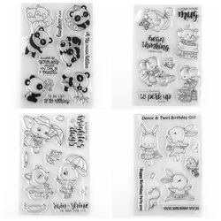 Cute little Animals Clear Stamps Cutting Dies DIY Scrapbooking Supplies Panda Rabbit Metal Dies Silicone Stamps For Cards Albums