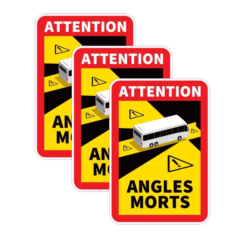 Paquete de 3 pegatinas de vinilo para coche con ángulos de 170mm x 250mm para autobús, autocaravana y autocaravana