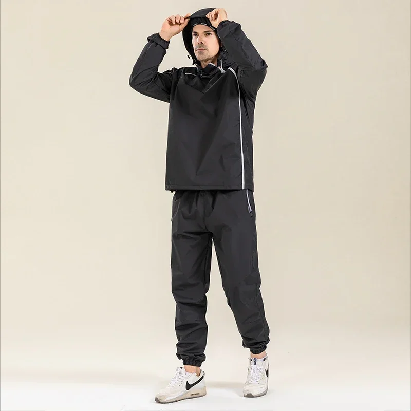 Sauna Suit Unisex Gym Clothing Set Men Full Body Sweating Sportswear Women Boxing Training Running Fitness Weight Loss Tracksuit