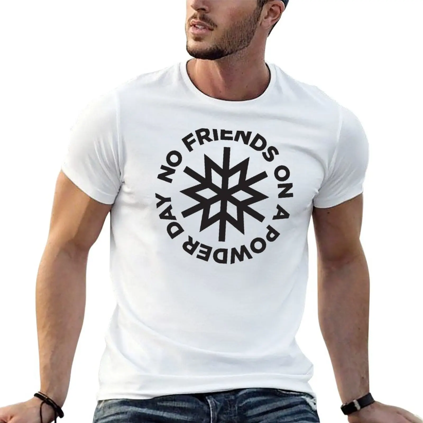 No Friends on a Powder Day T-Shirt luxury designer oversize t-shirts man workout shirts for men