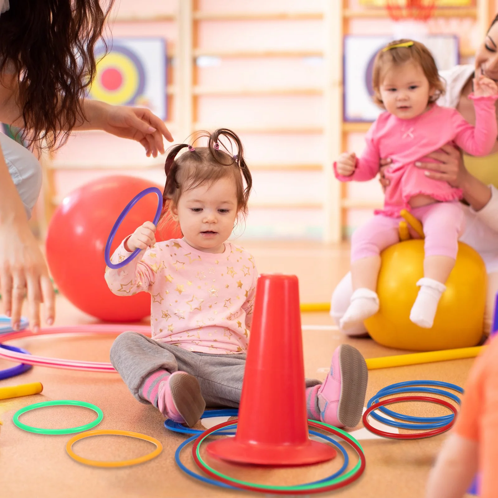 Anneaux de lancer colorés, 30 pièces, 10cm 12cm 14cm 20cm 23cm, jouets de lancer en plastique pour l'extérieur, jeu interactif familial