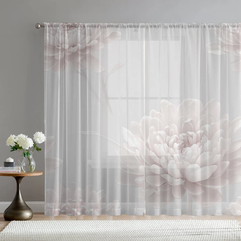 

2Pcs Light Pink Peony Print Home Decoration Window Screen Suitable For Coffee Shops, Restaurants, Bedrooms