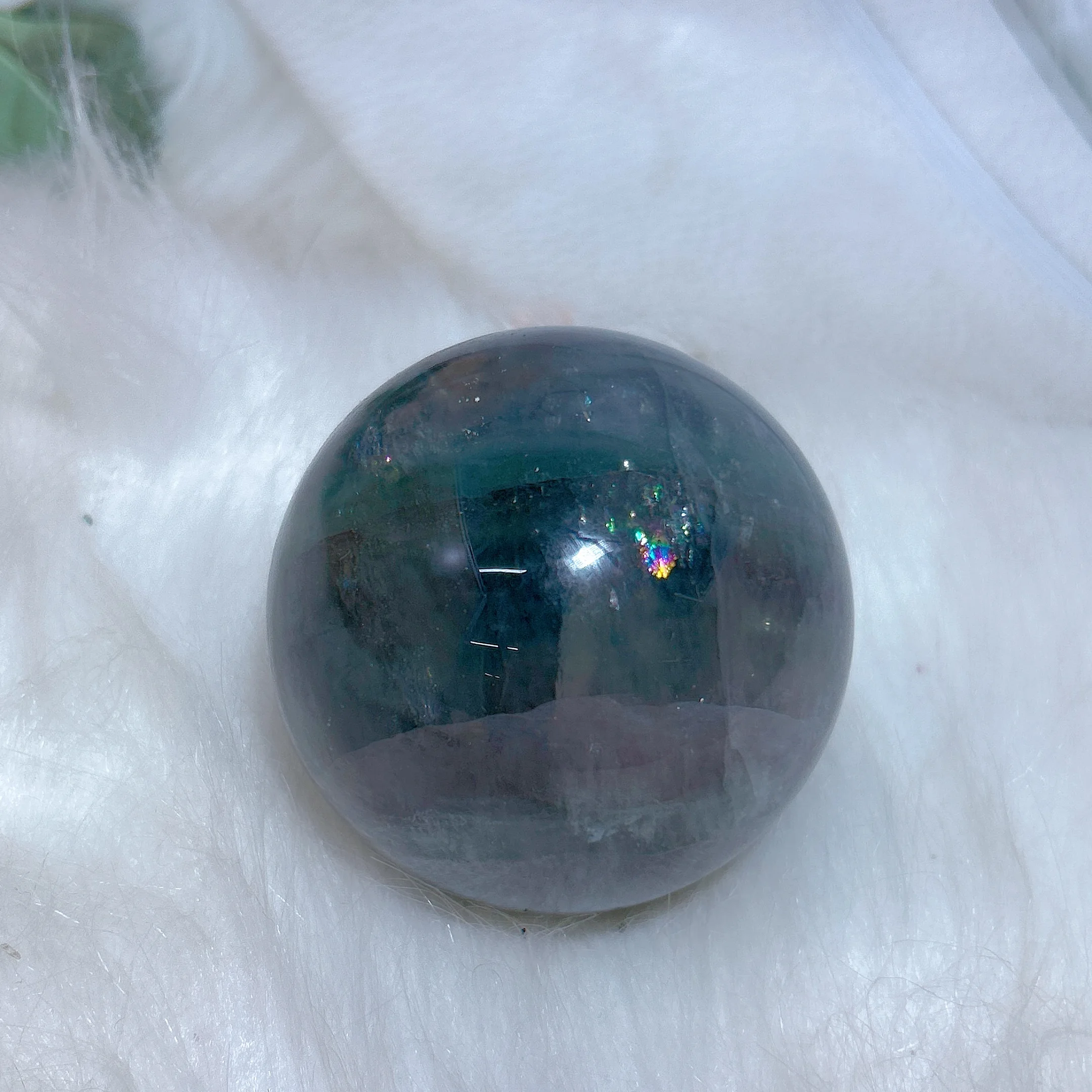 Healing Natural Crystal Rainbow Flashy Fluorite Sphere Polished Ball High Quality Energy Home Decorations Room Derco Gift