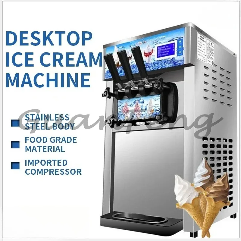3‑Flavor Commercial Soft Ice Cream Equipment, 220V 1200W Counter‑Top Soft‑Serve Ice‑Cream Maker Model ZM‑168