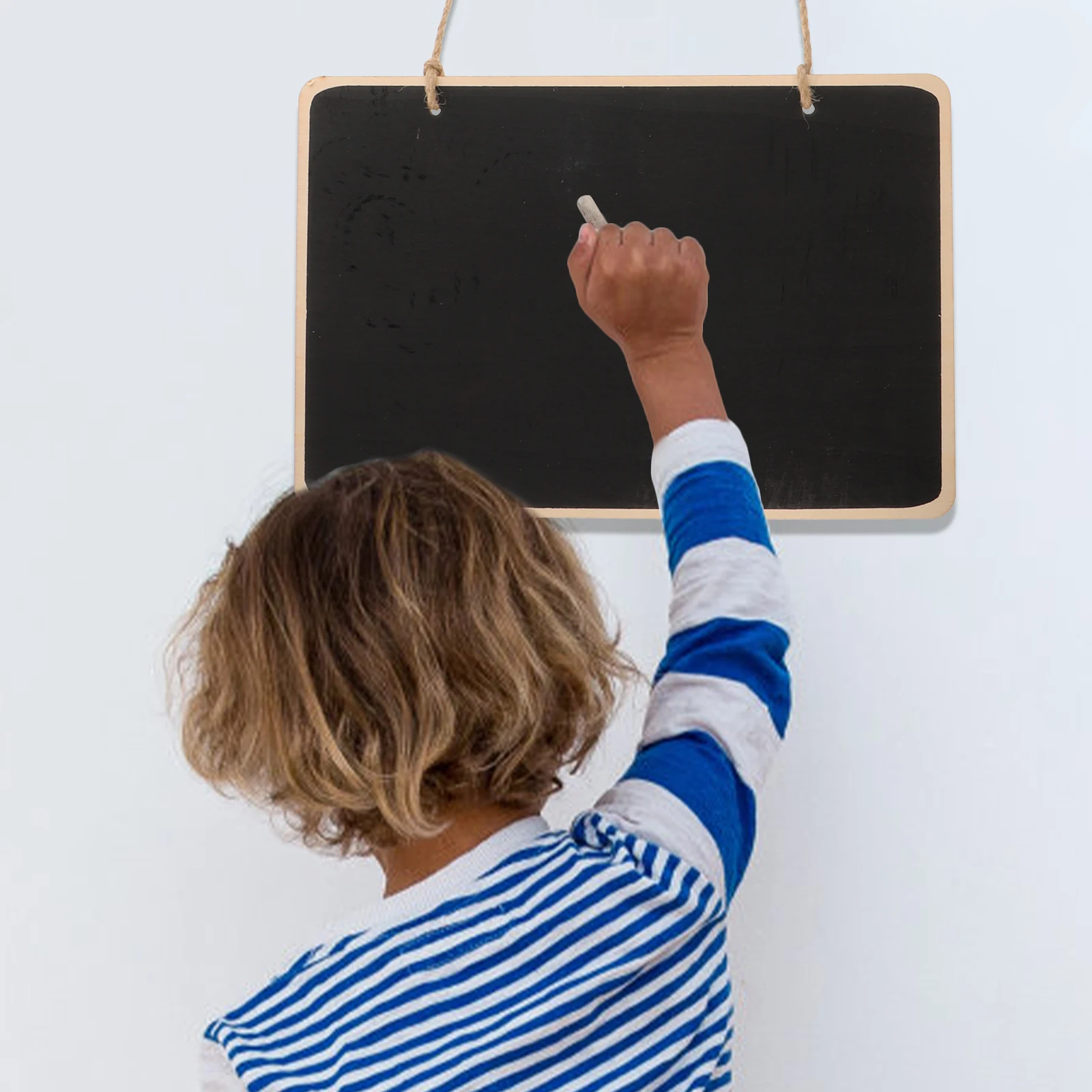 

Mini Blackboard Wood Chips Chalkboard Sign Erasable Door Hanging Decor Wooden Material Wall Bar Cafe Office