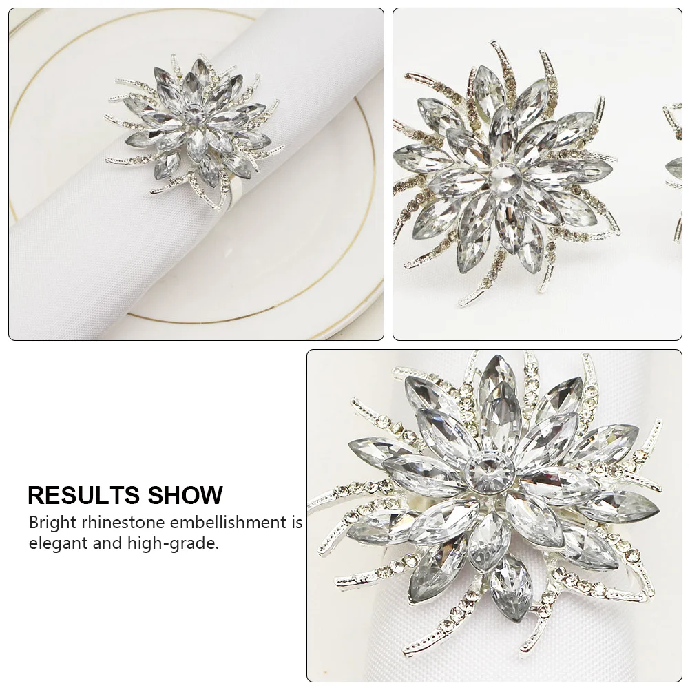 

Napkin Rings Design Rhinestone Decor Alloy Napkin Buckle For Christmas Wedding Party Holiday Gift