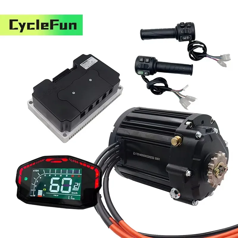 

QS138 90H 4KW V3 Mid-Drive Motor With FarDriver ND72680 72V Controller And DKD Display Throttle For Motorcycles Conversion Kits