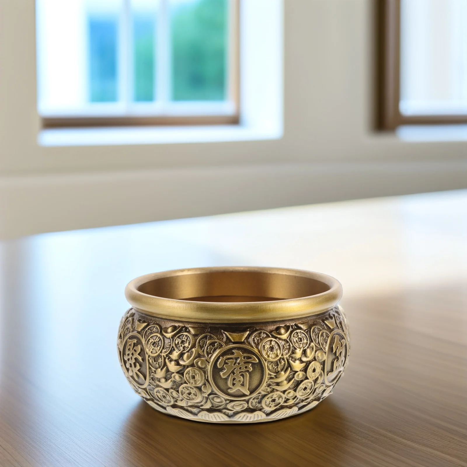 

Медный сокровище, китайская чаша для удачи для украшения, символ богатства, держатель для денег на удачу, домашний декор, фигурка процветания