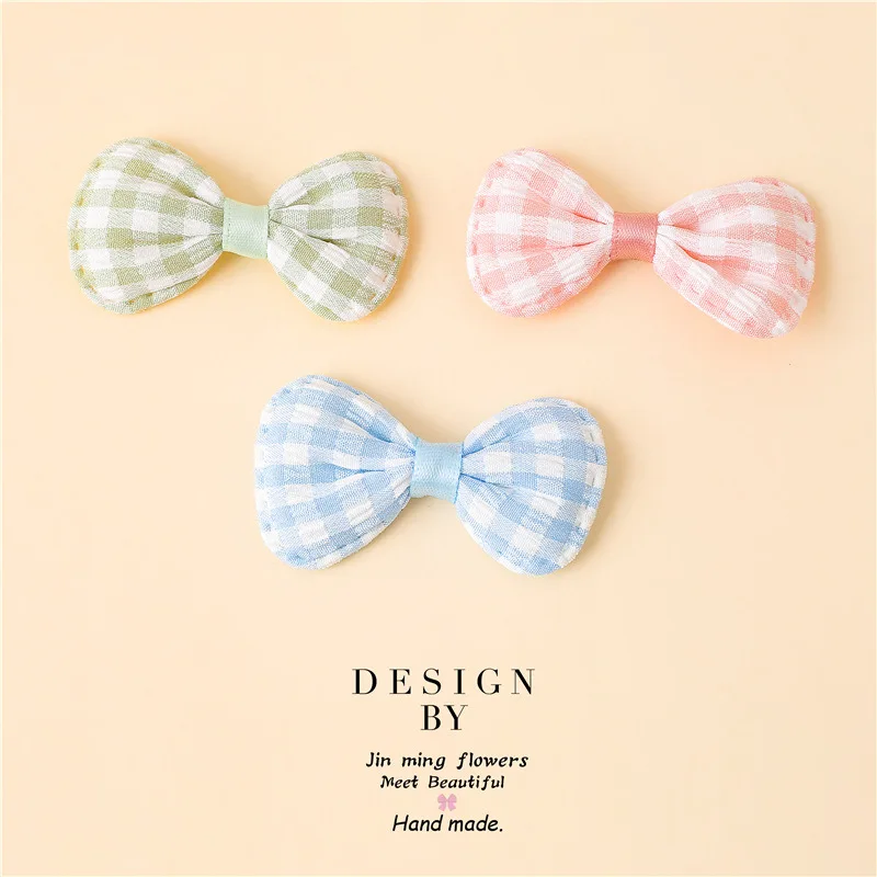 Colorful Bow Appliques for DIY Hat Clothes, Sewing Patches, Handmade Headwear, Hair Clips Accessories, 5*2.5cm, 30 PCs/Lot