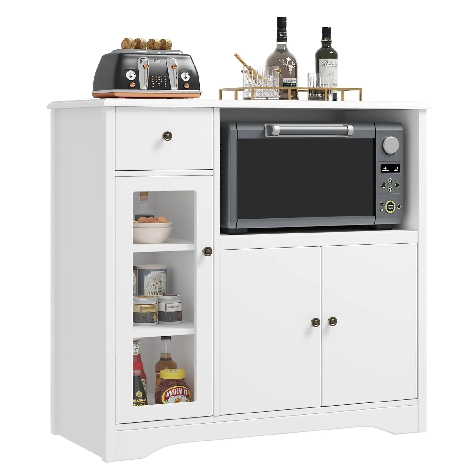 Microwave Cabinet Kitchen Storage Stand Shelf Organizer Pantry Cupboard, Customized