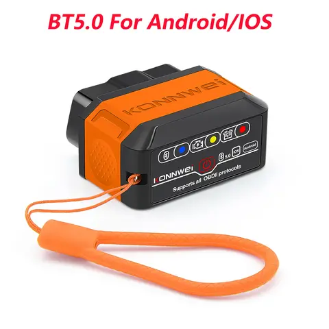 KONNWEI KW906 BT5.0 체크 엔진 OBDII 자동차 진단 스캐너 도구 ELM327 V1.5 지원 모든 OBDII 프로토콜 코드 리더