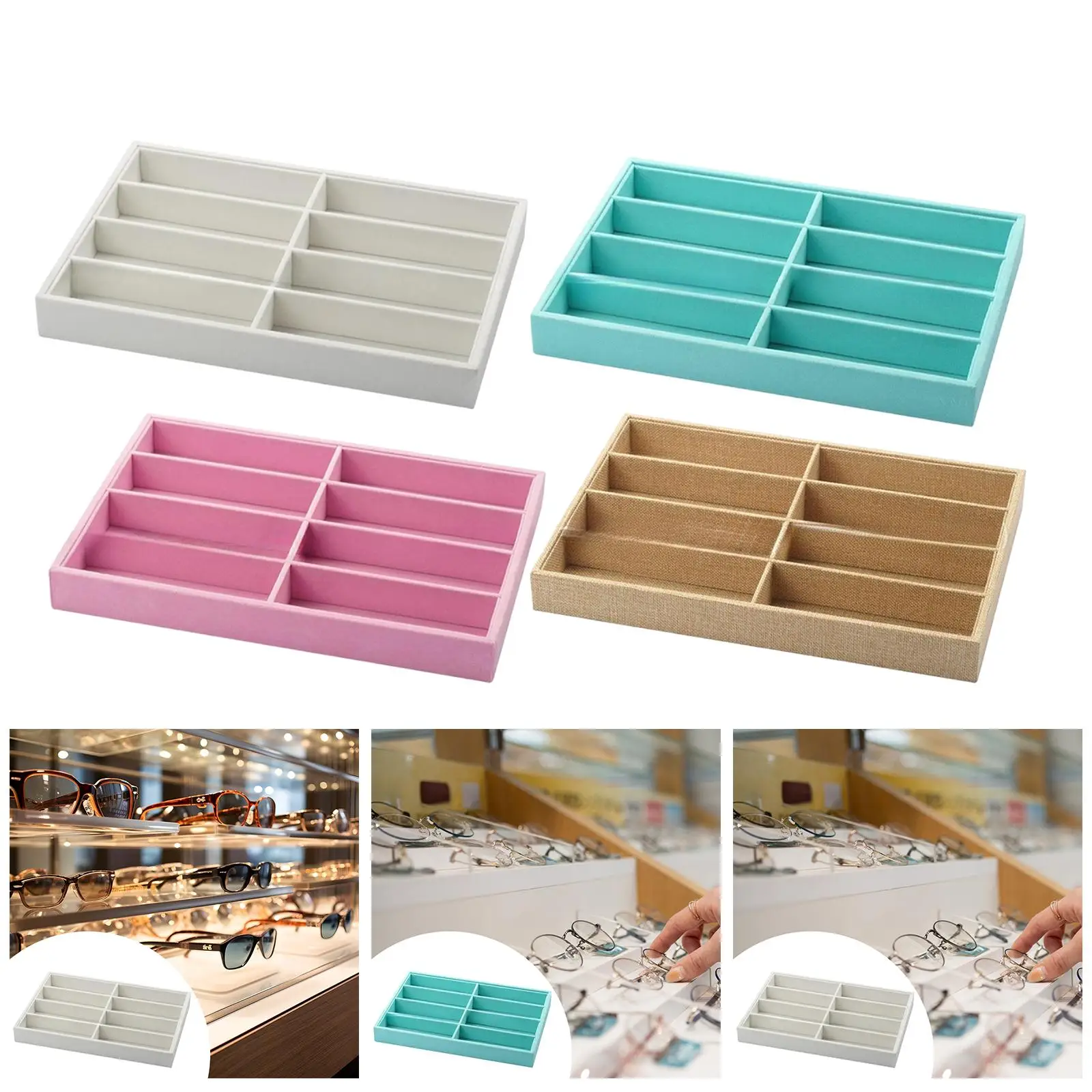 Sunglasses Show Tray Showcase Sturdy Container for Store Apartment Tabletop