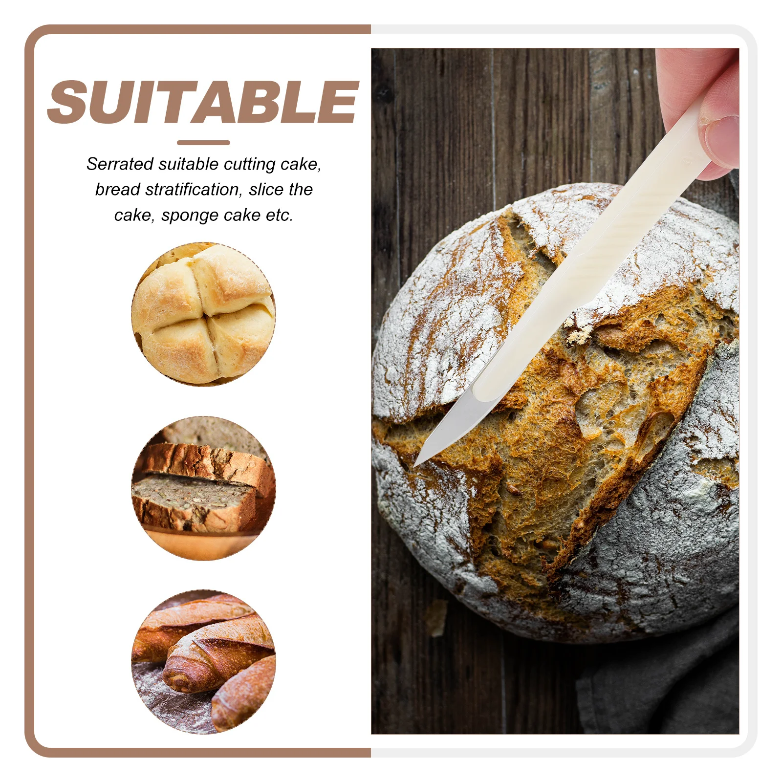 

4 pcs Bread Slicing Tool Carbon Steel Curved Design For Cake Toast Pastry Professional Baking Cutter Household Bakery Slicer