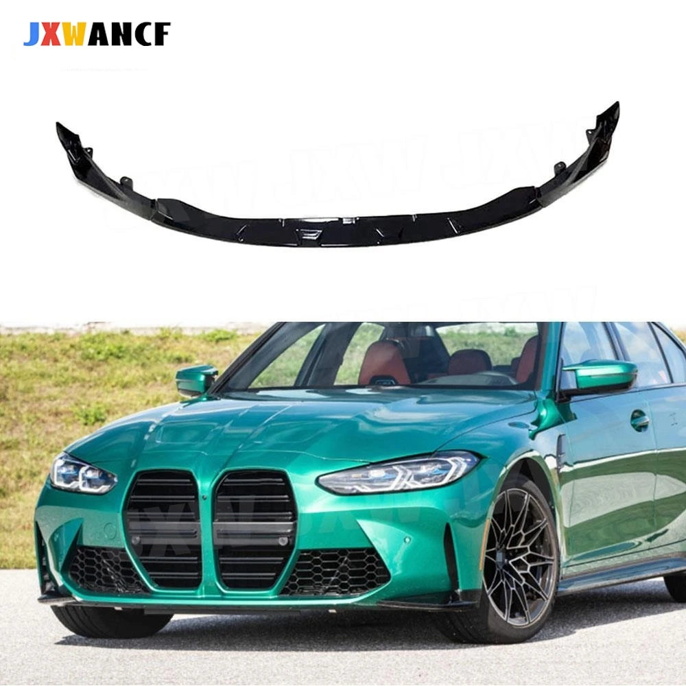 

JXWANCF ABS Gloss Black Front Bumper Lip Chin Spoiler Three-stage for BMW G80 G82 G83 M3 M4 2021 + Car Bumper Lip Styling