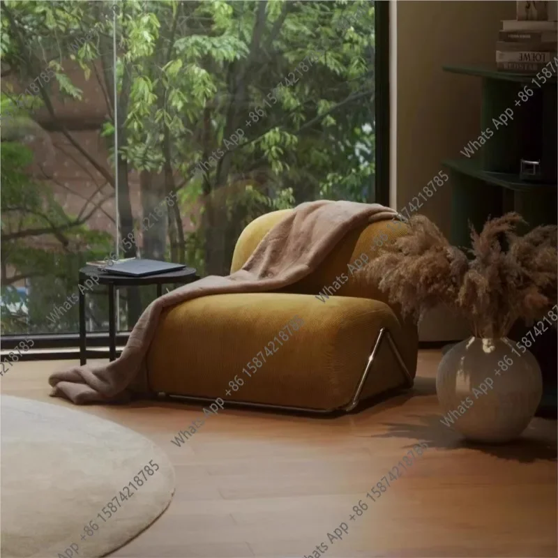 

J J Modular Single Sofa Bedroom Balcony Living Room Leisure Chair Antique Designer Fabric Lazy Sofa Artistic Furniture