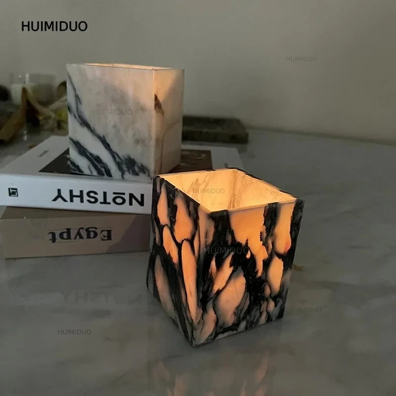 Italian romantic natural jade scented candlestick villa model room porch living room courtyard study atmosphere decoration
